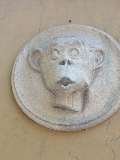 monkey outdoor wall plaque
